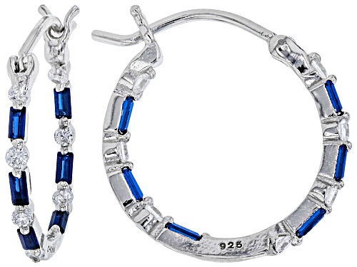 Bella Luce®3.38CTW Lab Blue Spinel & Diamond Simulant Rhodium Over Silver Earring & Ring Set
