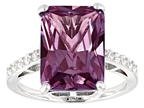 Bella Luce ® Lab Created Color Change Sapphire & White Diamond Simulant Rhodium Over Silver Ring - Size 11