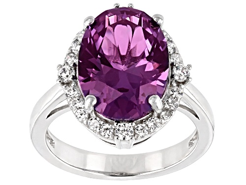Bella Luce ® Lab Created Color Change Sapphire & White Diamond Simulant Rhodium Over Silver Ring - Size 8