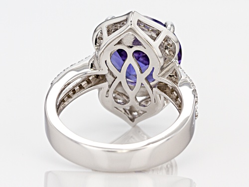Bella Luce ® Lab Created Sapphire & White Diamond Simulant Rhodium Over Silver Ring - Size 12