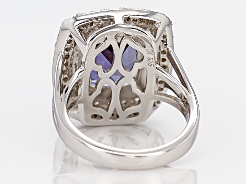 Bella Luce ® Lab Created Color Change Sapphire & White Diamond Simulant Rhodium Over Silver Ring - Size 5