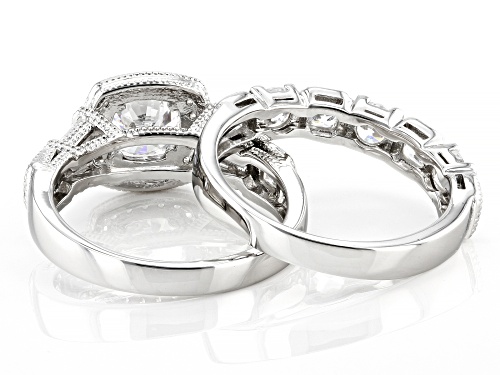 Bella Luce ® 5.89CTW White Diamond Simulant Rhodium Over Sterling Silver Ring With Band - Size 7