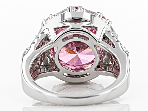 Bella Luce ® 13.50CTW Pink & White Diamond Simulants Rhodium Over Silver Ring (8.33CTW DEW) - Size 7