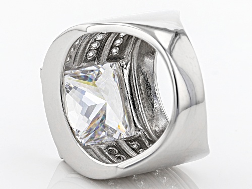Bella Luce ® 16.29CTW White Diamond Simulant Rhodium Over Sterling Silver Ring (10.42CTW DEW) - Size 6