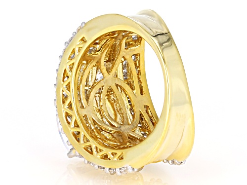 Bella Luce ® 12.97CTW White Diamond Simulant Eterno ™ Yellow Gold Over Sterling Silver Ring - Size 8