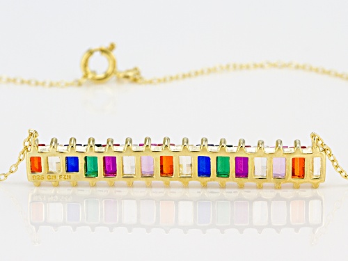 Bella Luce ® 6.19CTW Multicolor Gemstone Simulants Eterno ™ Yellow Over Sterling Silver Necklace - Size 18