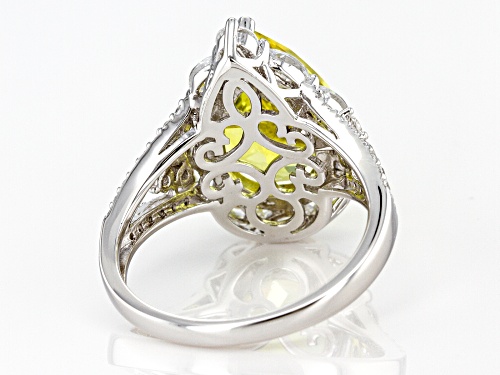 Bella Luce ® 8.37ctw Lab Created Yellow Sapphire and Diamond Simulant Rhodium Over Silver Ring - Size 8