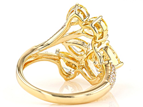 Bella Luce ® 7.78ctw Canary and White Diamond Simulants Eterno ™ Yellow Ring (4.44ctw DEW) - Size 7