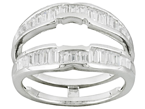 Bella Luce ® 3.65ctw White Diamond Simulant Rhodium Over Sterling Ring With Guard - Size 7