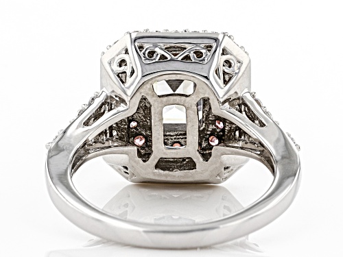 Bella Luce ® 4.30ctw Pink and White Diamond Simulants Rhodium Over Sterling Silver Ring - Size 10