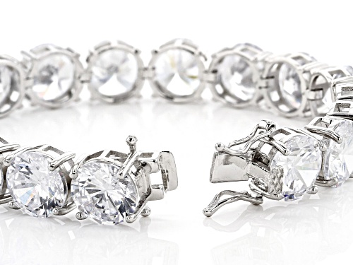 Bella Luce® 112.52ctw White Diamond Simulant Rhodium Over Silver Tennis Bracelet (69.66ctw DEW) - Size 7.25