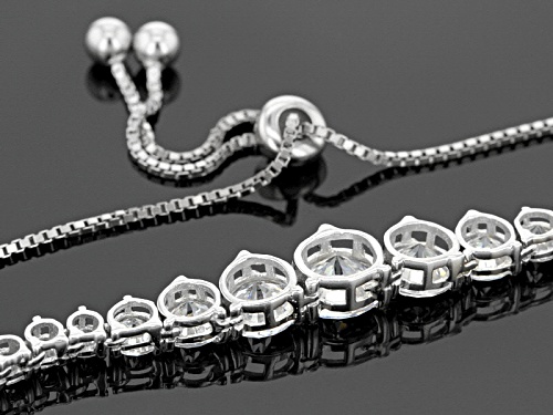 Bella Luce® Diamond Simulant Sliding Adjustable Rhodium Over Silver Necklace And Bracelet Set