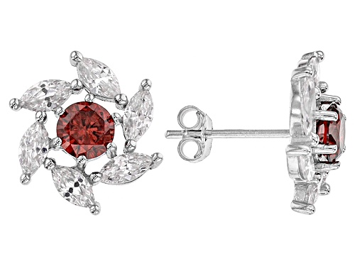 Bella Luce®12.71ctw Ruby, Emerald, & White Diamond Simulants Rhodium Over Silver Earrings