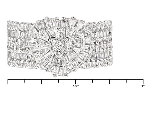 Bella Luce ® 2.24ctw Rhodium Over Sterling Silver Heart Ring (1.58ctw Dew) - Size 11