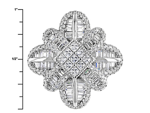 Bella Luce ® 3.93ctw Rhodium Over Sterling Silver Ring (2.34ctw Dew) - Size 6
