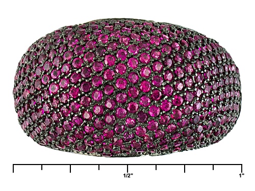 Bella Luce ® 3.49ctw Ruby Simulant Black And White Rhodium Over Sterling Silver Ring - Size 9