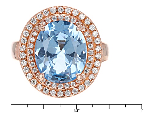 Bella Luce ® 5.62ctw Blue And White Diamond Simulants Eterno ™ Rose Ring (5.43ctw Dew) - Size 9