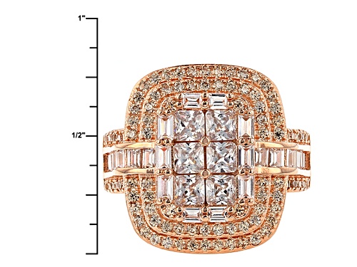 Bella Luce ® 3.50ctw Champagne And White Diamond Simulants Eterno ™ Rose Ring (2.64ctw Dew) - Size 7