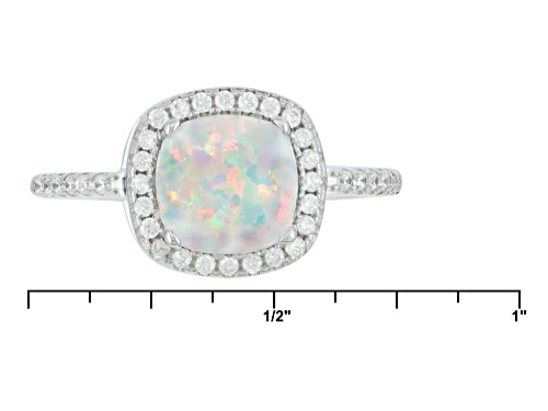 Bella Luce®1.58ctw Opal & White Diamond Simulants Rhodium Over Sterling Silver Jewelry Set