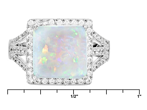 Bella Luce ® 2.34ctw Opal And White Diamond Simulants Rhodium Over Sterling Silver Ring - Size 5