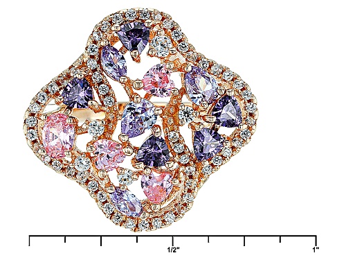 Bella Luce ® 3.55ctw Purple, Pink And White Diamond Simulants Eterno ™ Rose Ring - Size 10