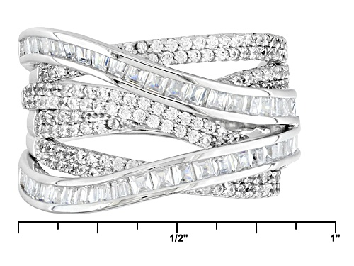Bella Luce ® 3.81ctw Rhodium Over Sterling Silver Ring (1.90ctw Dew) - Size 5