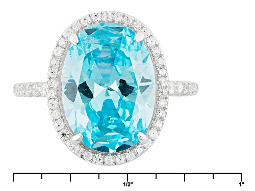Bella Luce ® 9.95ctw Neon Apatite And White Diamond Simulants Rhodium Over Sterling Silver Ring - Size 5