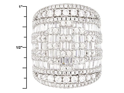 Bella Luce ® 7.37ctw Rhodium Over Sterling Silver Ring (3.81ctw Dew) - Size 5