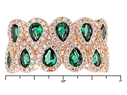 Bella Luce ® 2.74ctw Emerald And White Diamond Simulants Eterno ™ Rose Ring - Size 11