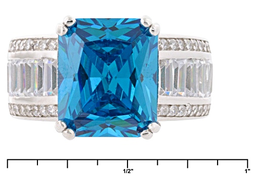 Bella Luce ® 13.82ctw Neon Apatite And White Diamond Simulants Rhodium Over Sterling Silver Ring - Size 5