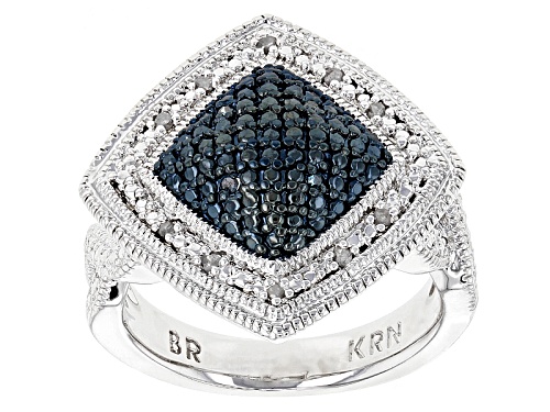 Emulous™ .25ctw Round Trtd Blue Velvet Diamond™ & White Diamond Rhodium Over Brass Jewelry Set
