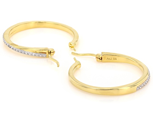 Emulous™ Round White Diamond Accent Gold Plated Set of 2 Hoop Earrings