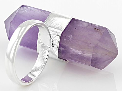 Artisan Collection Of Brazil™ Free-Form Amethyst Sterling Silver Over Brass Ring - Size 8