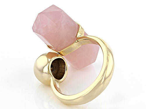 Artisan Collection Of Brazil™ Rose Quartz 18K Yellow Gold Over Brass Ring - Size 7