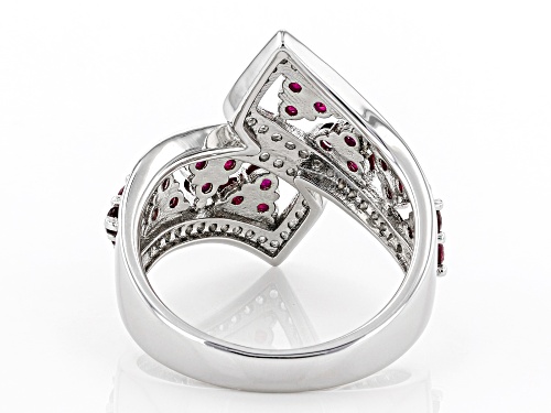 Bella Luce ® 1.80ctw Lab Created Ruby And White Diamond Simulant Rhodium Over Silver Ring - Size 7