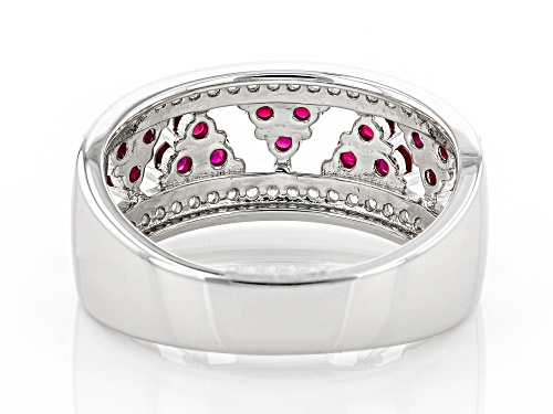 Bella Luce ® 0.96ctw Lab Created Ruby And White Diamond Simulant Rhodium Over Silver Ring - Size 12