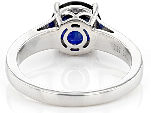 1.87ct Lab Created Blue Sapphire Rhodium Over Sterling Silver Solitaire September Birthstone Ring - Size 10