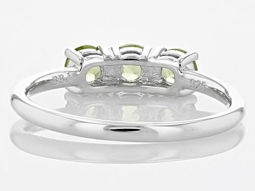 0.77ctw Round Manchurian Peridot™ Over Sterling Silver August Birthstone 3-Stone Ring - Size 9