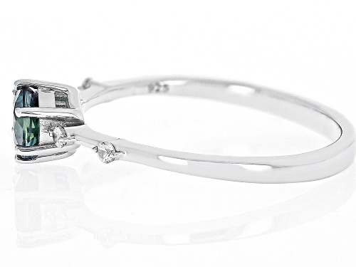 .48ct Lab Alexandrite with .07ctw White Zircon Rhodium Over Sterling Silver June Birthstone Ring - Size 6