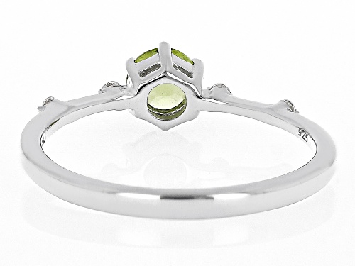 .51ct Manchurian Peridot™ with .07ctw White Zircon Rhodium Over Silver August Birthstone Ring - Size 10