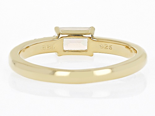 .30ct Ethiopian Opal with .07ctw White Zircon 18k Yellow Gold Over Silver October Birthstone Ring - Size 9