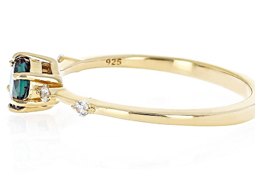 .48ct Lab Alexandrite with .07ctw White Zircon 18k Yellow Gold Over Silver June Birthstone Ring - Size 9