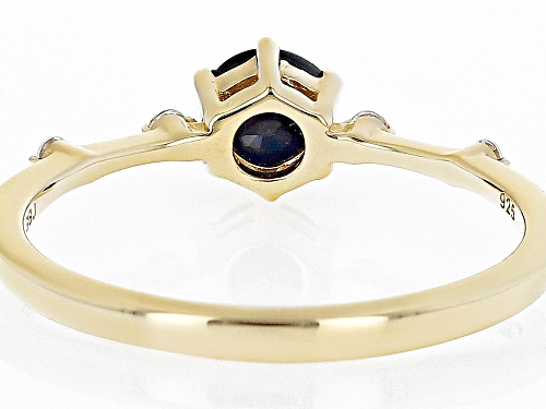 .59ct Blue Sapphire with .07ctw White Zircon 18k Yellow Gold Over Silver September Birthstone Ring - Size 8