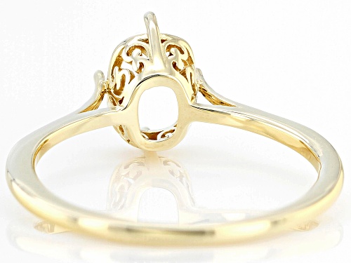 14K Yellow Gold 9x7mm Cushion Solitaire Ring Casting