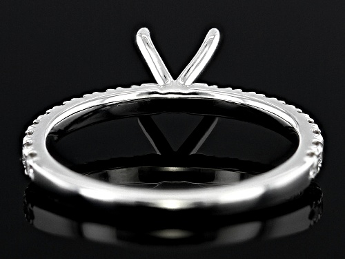 Sterling Silver 6.5mm Round Ring Semi-Mount With White Diamond Accent