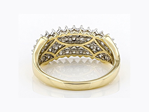 1.00ctw Round White Diamond 10k Yellow Gold Wide Band Ring - Size 6