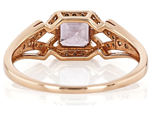 0.82ct Color Shift Garnet With 0.21ctw White Diamond 10k Rose Gold Ring - Size 6