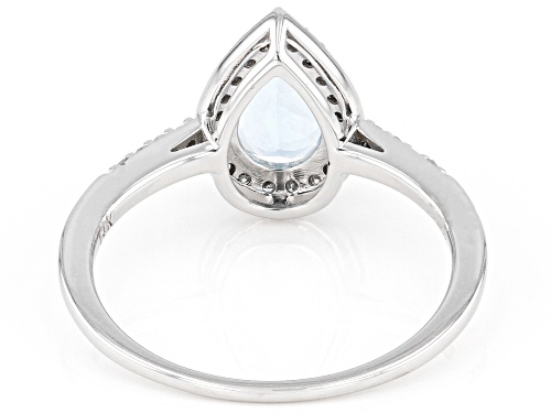 0.98ct Aquamarine With 0.22ctw White Diamond Rhodium Over 14k White Gold Ring - Size 8