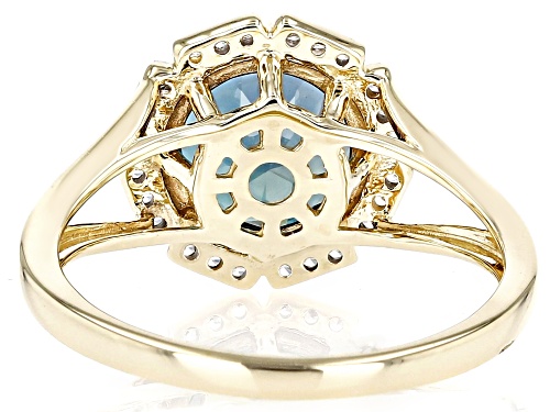 2.80ct Lab Created Alexandrite With 0.14ctw White Zircon 10k Yellow Gold Ring - Size 5.5