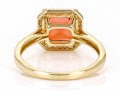 2.13ctw Red Labradorite With 0.19ctw White Zircon 10k Yellow Gold Ring - Size 7